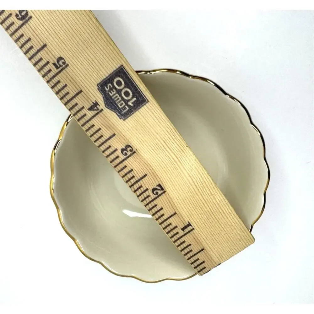 Lenox China Rose Blossom Trinket Candy Condiment Nut Bowl Dish 24 K Gold Trim